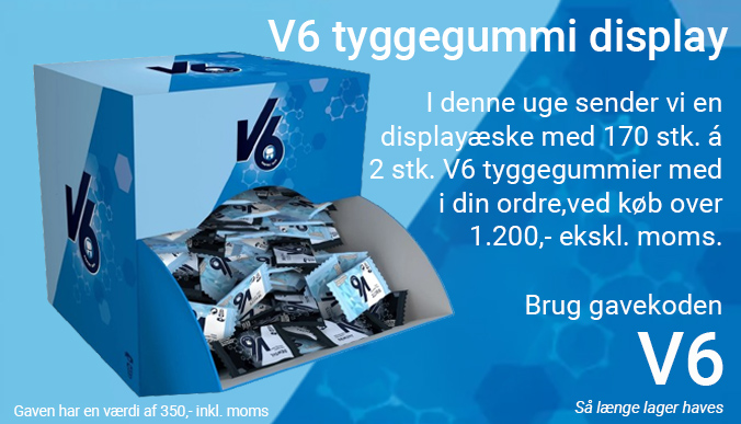 Display med V6 tyggegummier